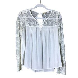 Vintage Hollister Womens Baby Doll Top Small Lace Fairycore Sheer Y2K Be…